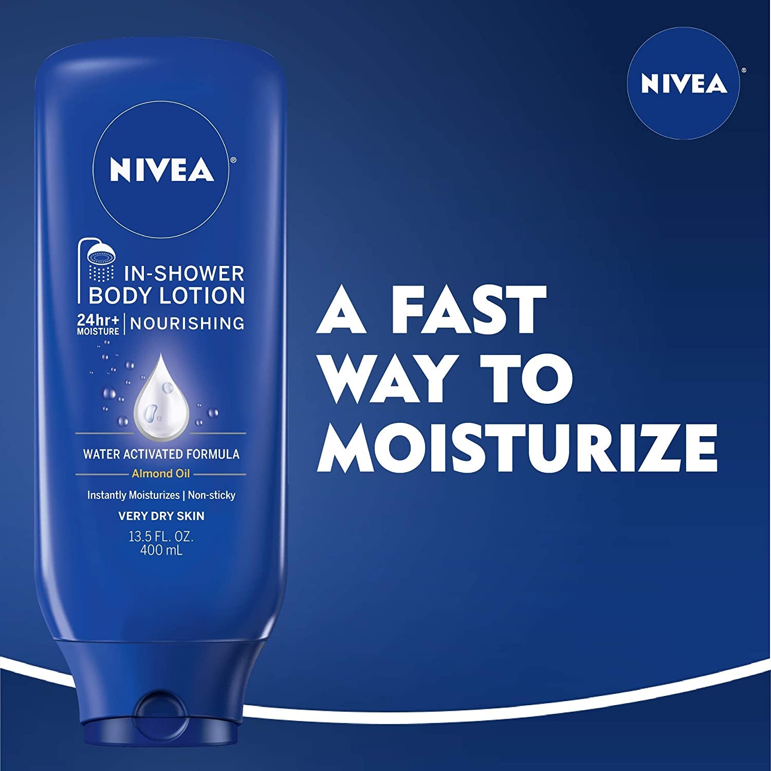 NIVEA Nourishing in Shower Lotion, Body Lotion for Dry Skin, 13.5 Fl Oz Bottle