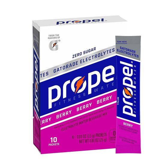 Propel Zero Sugar Berry, Powdered Electrolyte Vitamin Drink Mix, 0.08 Oz, 10 Packets