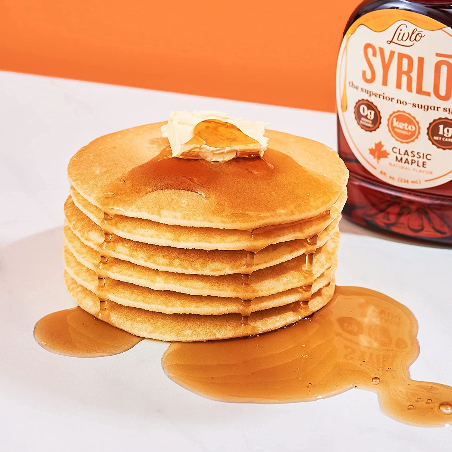 Livlo Sugar Free Keto Maple Syrup - Low Carb & Keto Friendly Pancake Syrup - 1G Net Carbs & 10 Calories per Serving - Made with Allulose - Sugar Alcohol Free - 8Oz