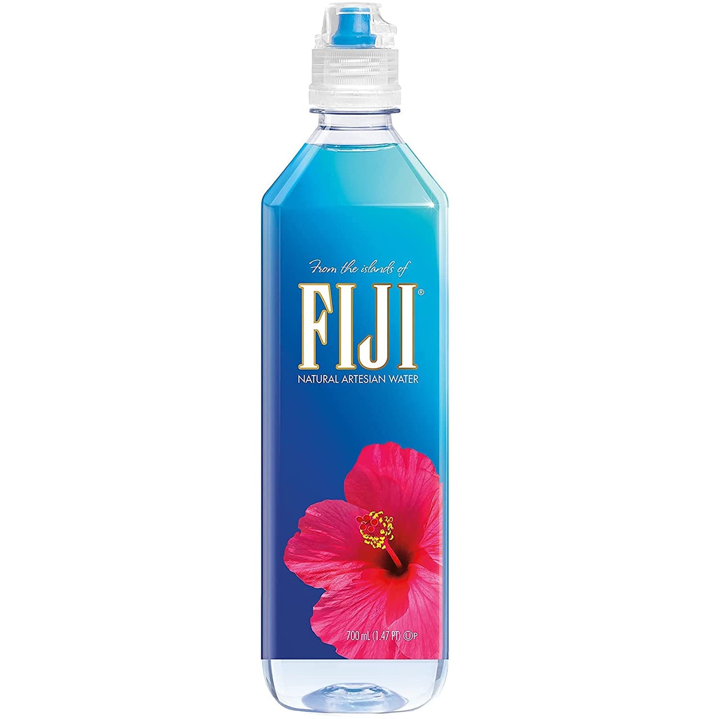 FIJI Natural Artesian Bottled Water 700 Ml / 23.7 Fl Ounce (Pack of 12) - Sports Cap