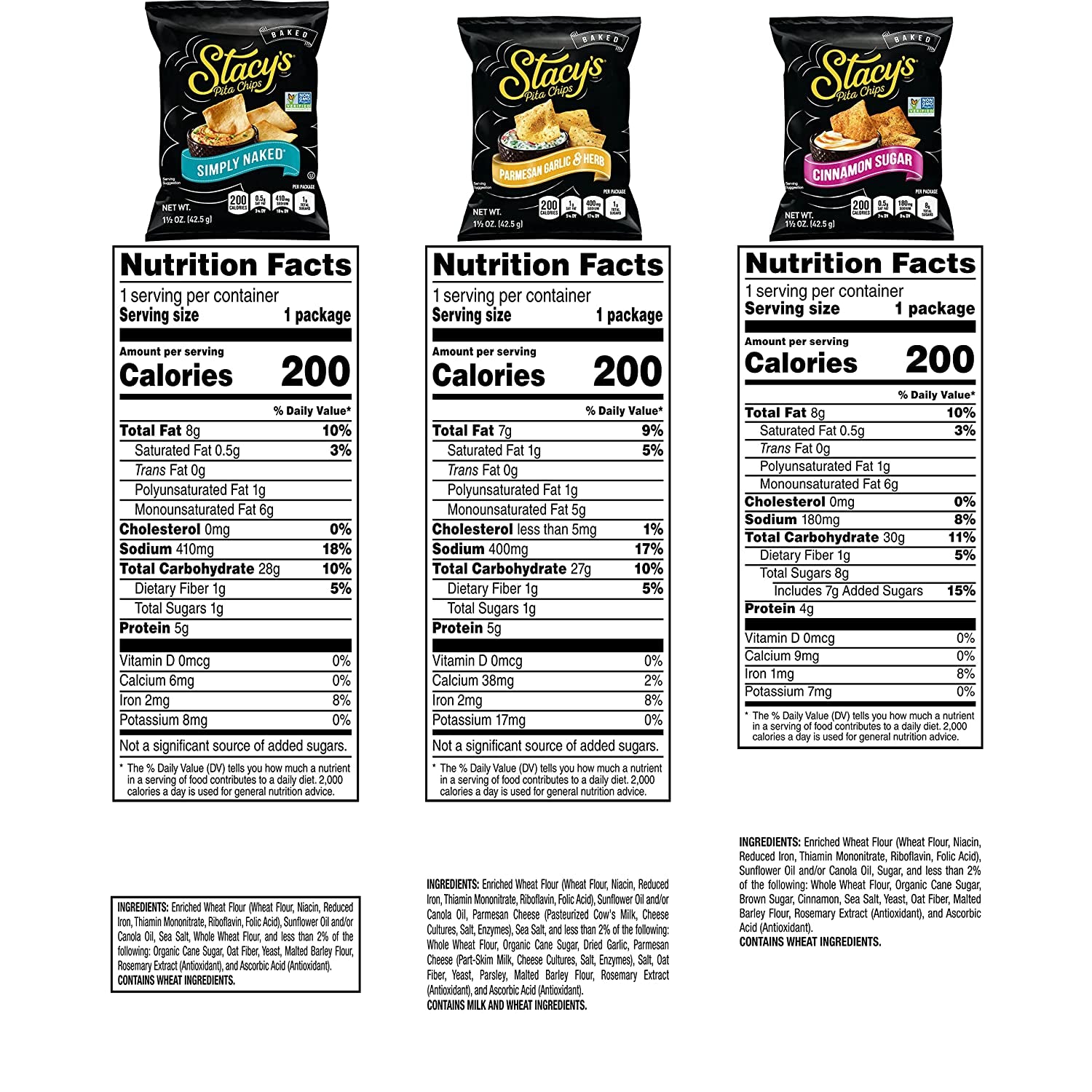 Stacy'S Pita Chips Variety Pack, 1.5 Ounce (Pack of 24)