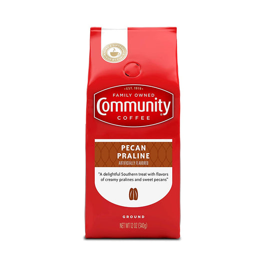 Community Coffee Pecan Praline Flavored 12 Ounces, Medium Roast Ground Coffee, 12 Ounce Bag (Pack of 1)