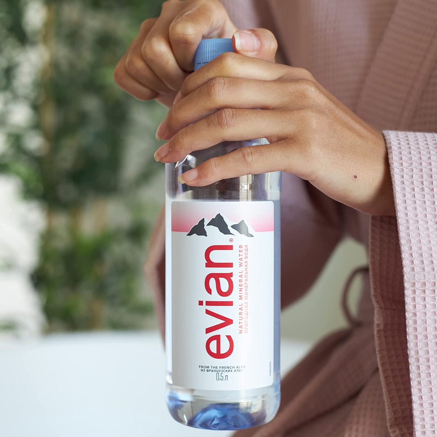 Evian Natural Spring Water 500 Ml/16.9 Fl Oz (Pack of 6), Bottled Naturally Filtered Spring Water in Individual-Sized Bottles