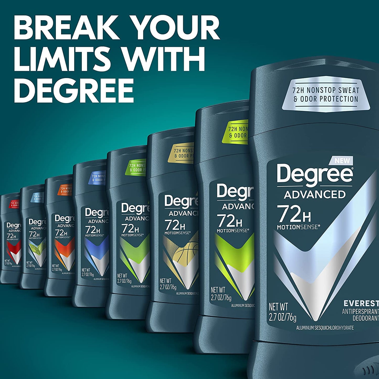 Degree Men Advanced 72H Antiperspirant Deodorant Everest, 2.7 Oz, 2 Count