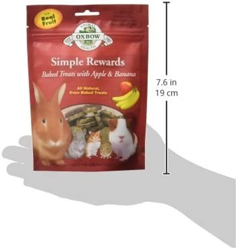 Oxbow Simple Rewards Baked Treats with Apples and Bananas for Rabbits, Guinea Pigs, Chinchillas, and Small Pets 3 Ounce (Pack of 1)