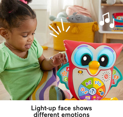 Fisher-Price Linkimals Toddler Learning Toy Light-Up & Learn Owl with Interactive Lights Music & Motion for Ages 18+ Months