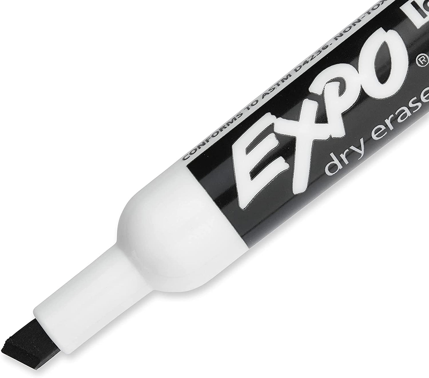 EXPO 80661 Low-Odor Dry Erase Markers, Chisel Tip, Black, 4-Count