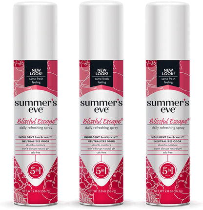 Summer'S Eve Blissful Escape Daily Refreshing Feminine Spray, 2 Oz, 3 Pack