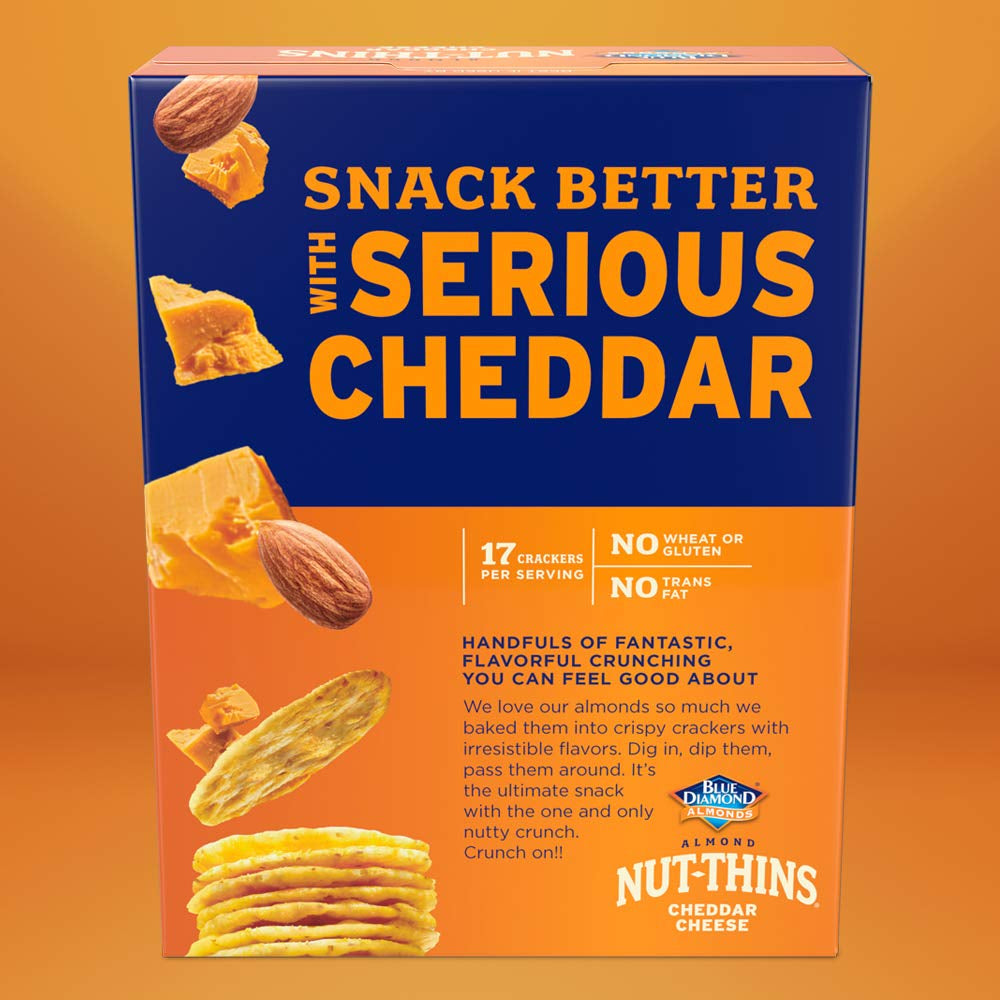 Blue Diamond Nut-Thins Crackers, Cheddar Cheese, 4.25 Ounce