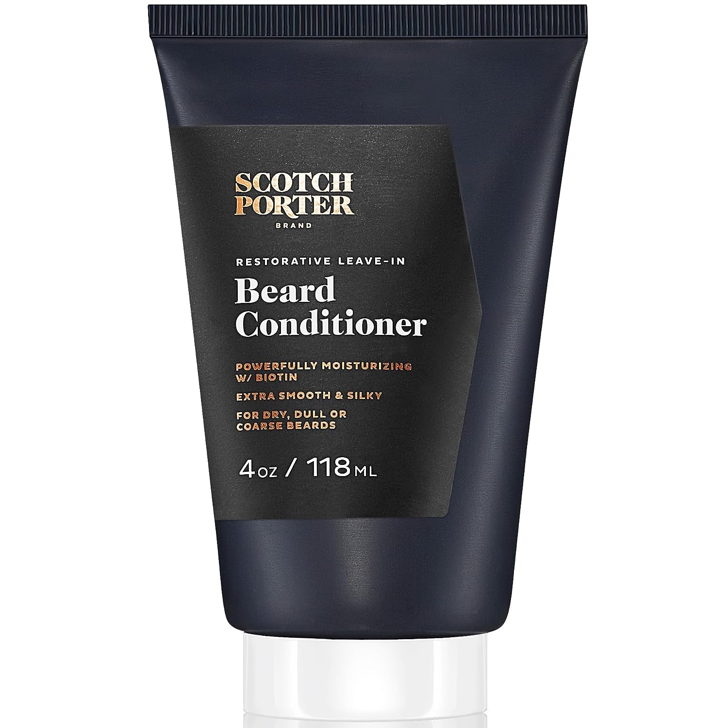 Scotch Porter Restorative Leave-In Beard Conditioner for Men | Deeply Conditions, Softens & Shines | Formulated with Non-Toxic Ingredients, Free of Parabens, Sulfates & Silicones | Vegan | 4Oz Bottle