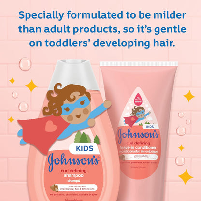 Johnson'S Baby Curl Defining Tear-Free Kids' Leave-In Conditioner with Shea Butter, Paraben-, Sulfate- & Dye-Free Formula, Hypoallergenic & Gentle for Toddlers' Hair, 6.8 Fl. Oz