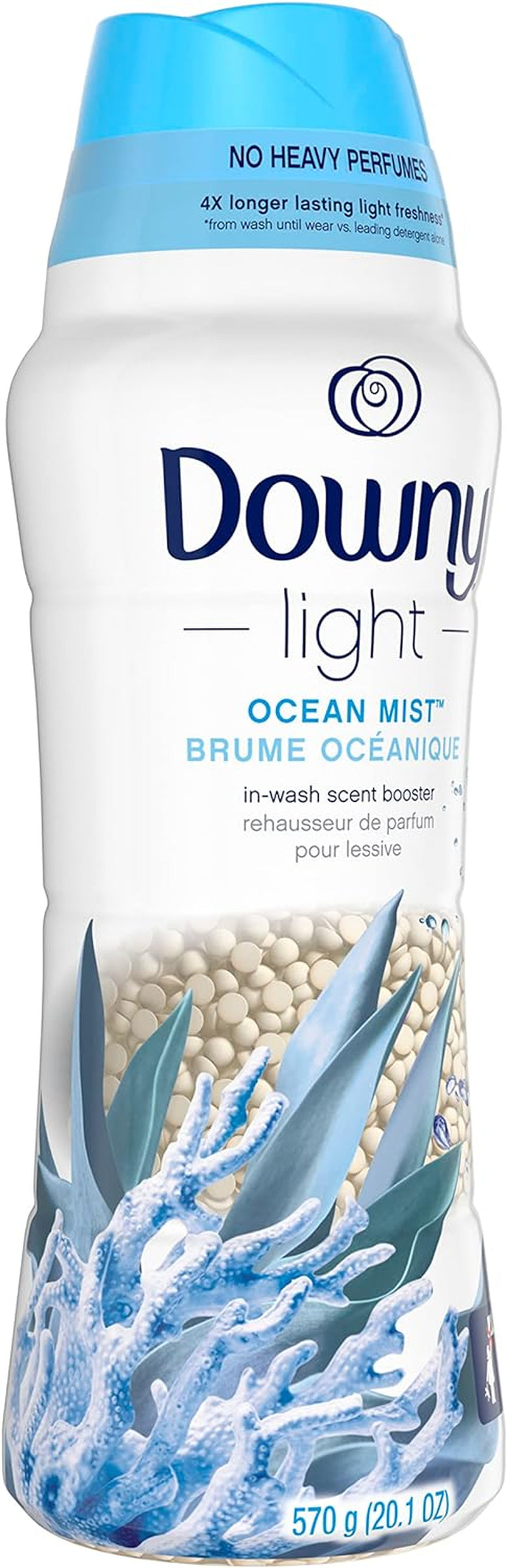 Downy Light Laundry Scent Booster Beads for Washer, Ocean Mist, 20.1 Oz, with No Heavy Perfumes