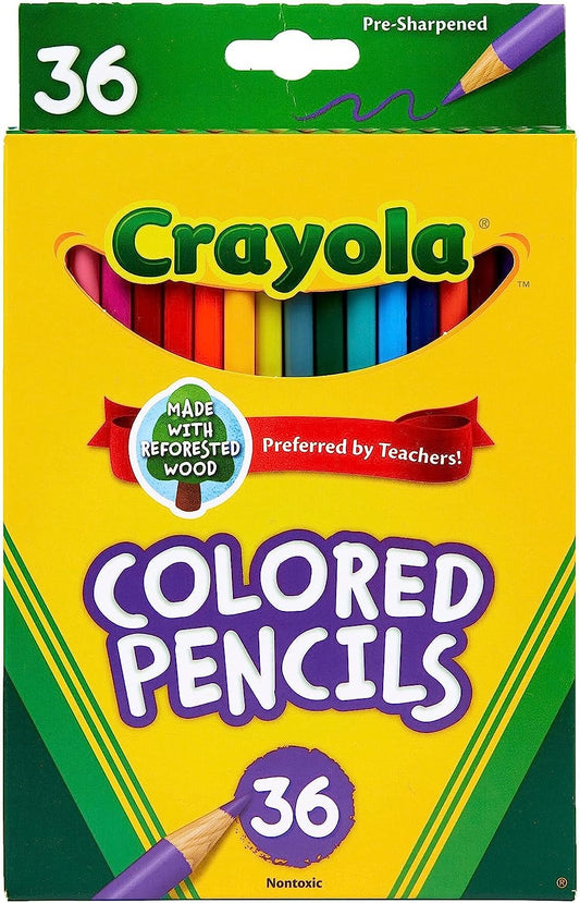 Crayola Colored Pencils (36Ct), Kids Pencil Set, Back to School Supplies, Assorted Colors, Great for Classrooms, Nontoxic, Ages 3+