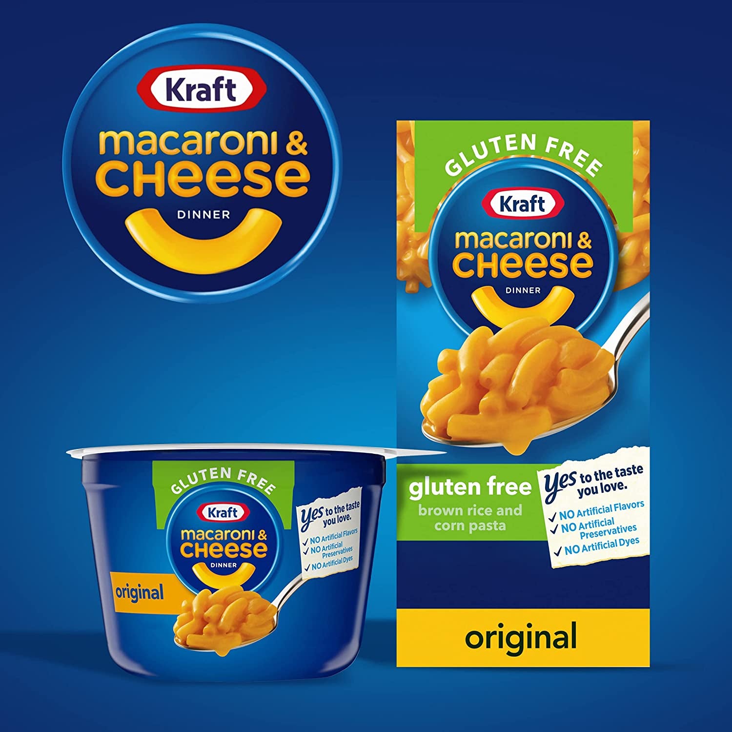 Kraft Gluten Free Original Mac & Cheese Macaroni and Cheese Dinner, 4 Ct Pack, 1.9 Oz Cups