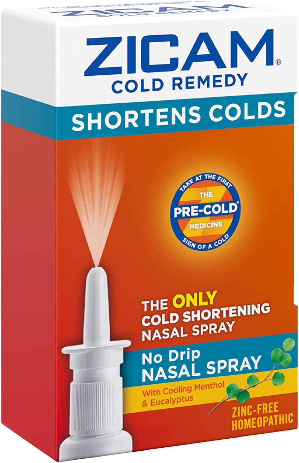 Zicam Cold Remedy No-Drip Nasal Spray with Cooling Menthol & Eucalyptus, 0.5 Ounce