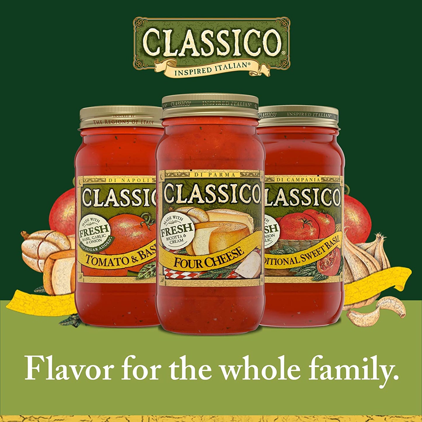 Classico Four Cheese Tomato Spaghetti Pasta Sauce (24 Oz Jar)