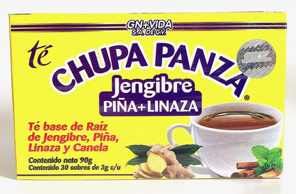 Tea CHUPA Panza, Tea Based ONGINGER Root, PINNEAPPLE, Flaxseed & Cinnamon (30 Tea Bags/0.10 Oz Each)