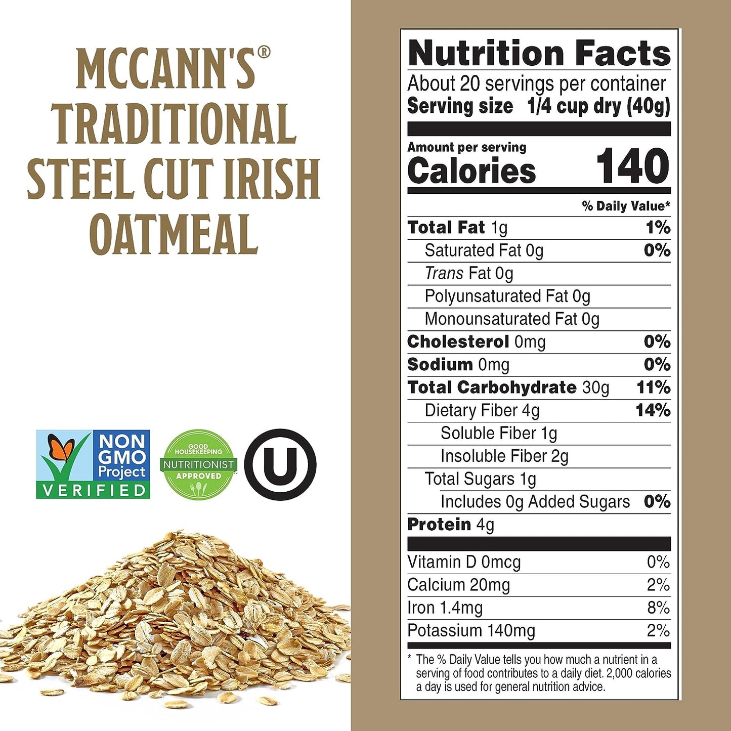 Mccann'S Irish Oatmeal, Traditional Steel Cut Oats, 28 Ounce