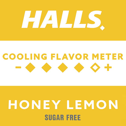 HALLS Relief Honey Lemon Sugar Free Cough Drops, Value Pack, 180 Drops