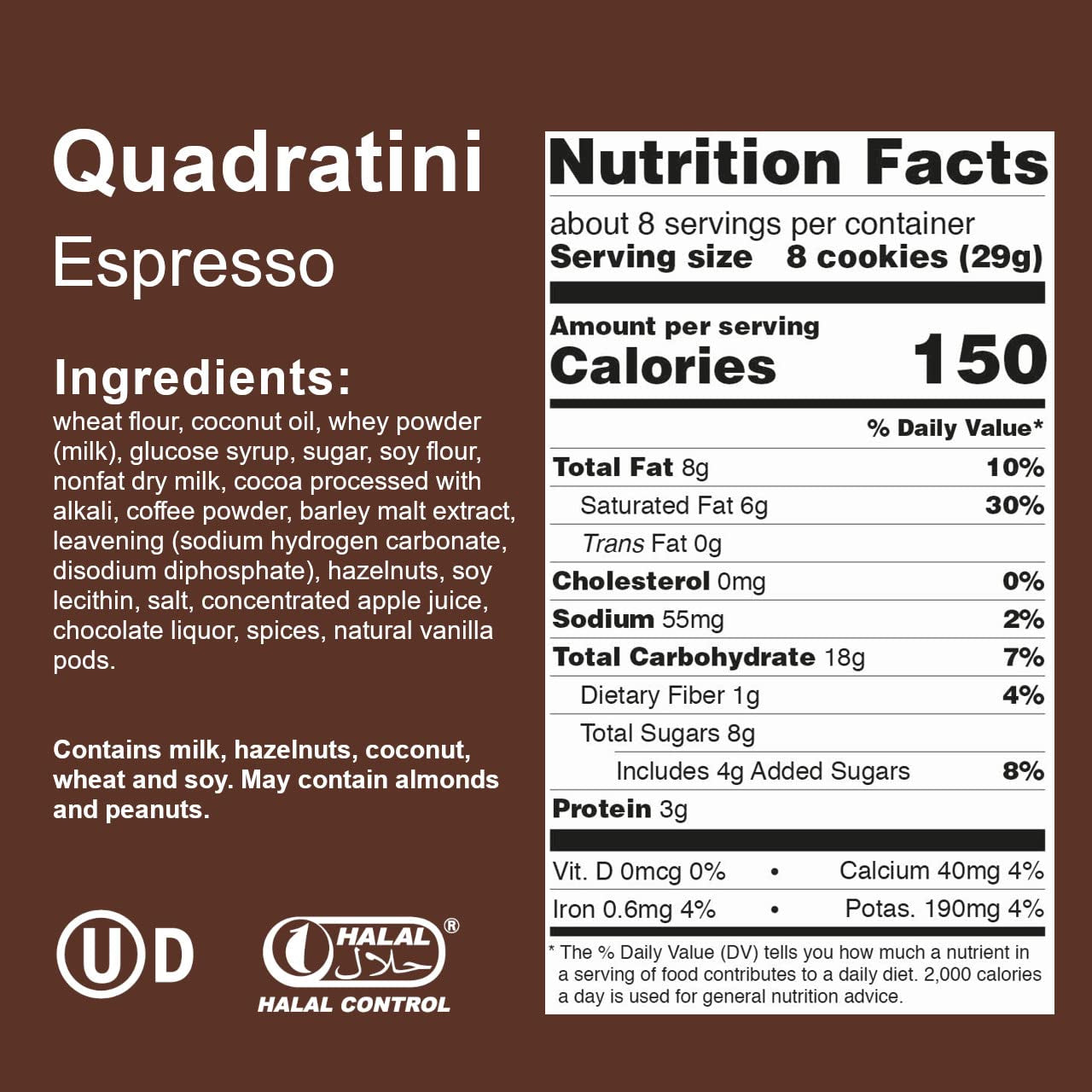 Loacker Wafer Quadratini Espresso, 7.76 Ounce