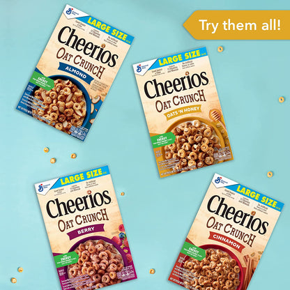 Cheerios Oat Crunch Oats & Honey Oat Breakfast Cereal, Family Size, 24 Oz