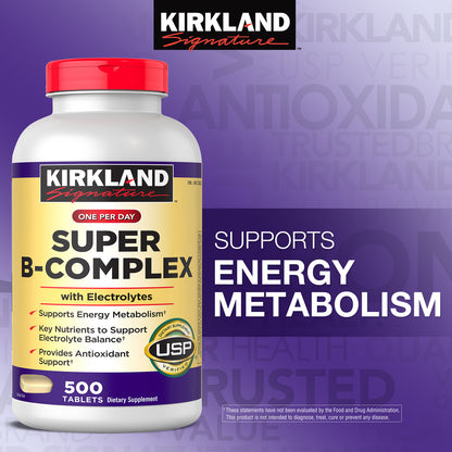 Super B-Complex with Electrolytes, 500 Tablets