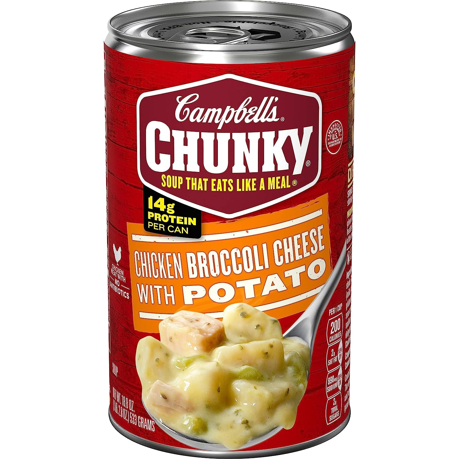 Campbell'S Chunky Soup, Chicken Broccoli Cheese Soup, 18.8 Oz Can