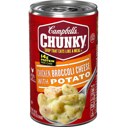 Campbell'S Chunky Soup, Chicken Broccoli Cheese Soup, 18.8 Oz Can