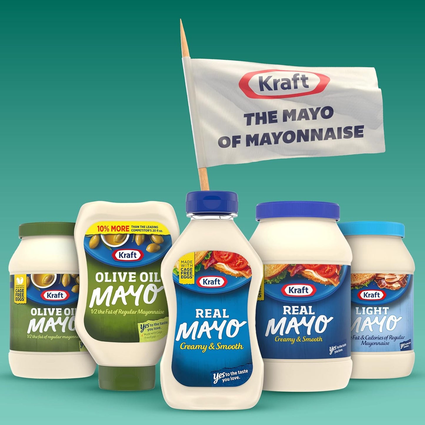 Kraft Real Mayo Creamy & Smooth Mayonnaise | Classic Spreadable Condiment for Sandwiches | Salads and Dips | Made with Cage-Free Eggs | 12 Fl Oz Bottle