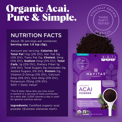 Organic Acai Powder, 8 Oz (227 G),