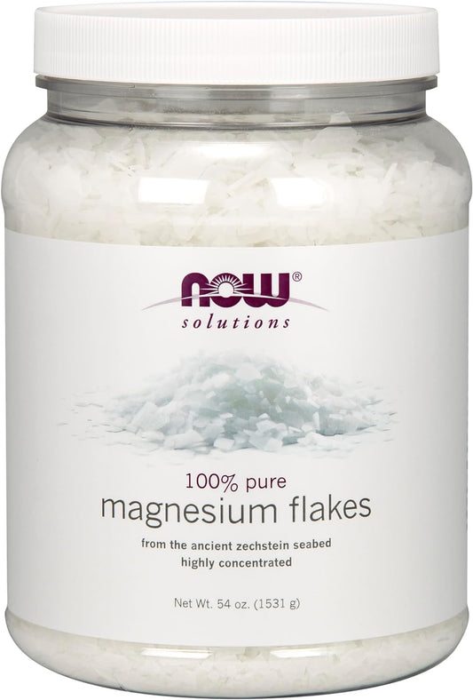 NOW Solutions, Magnesium Flakes, 100% Pure, from the Ancient Zechstein Seabed, Highly Concentrated, 54-Ounce