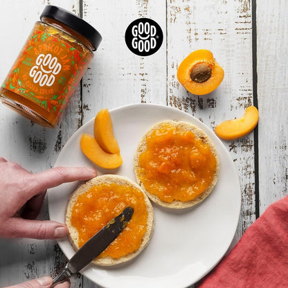 GOOD GOOD Apricot Jam - 12 Oz / 330 G - No Added Sugar Apricot Jam - Keto - Vegan - Gluten Free - Diabetic - 12 Ounce (Pack of 1)