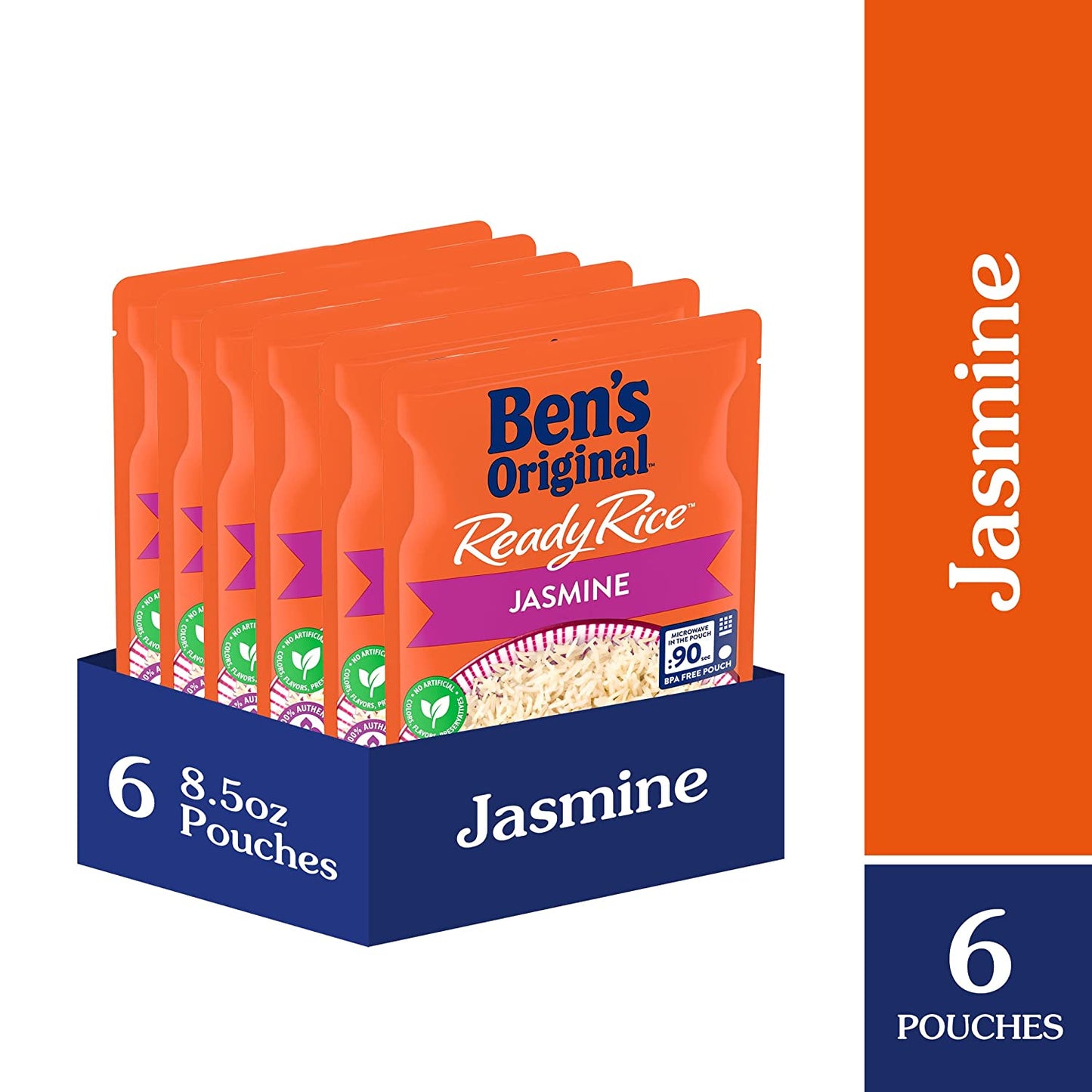 BEN'S ORIGINAL Ready Rice Jasmine Rice, Easy Dinner Side, 8.5 OZ Pouch (Pack of 6)