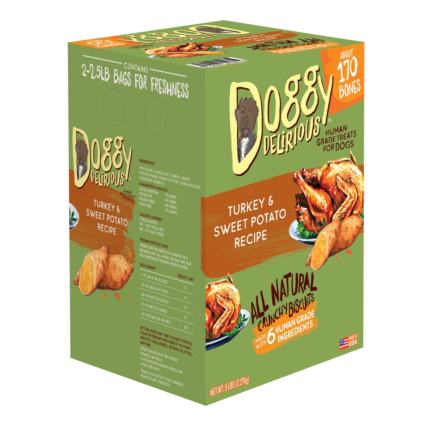 Turkey and Sweet Potato Flavor Dog Treats, 5 Lbs