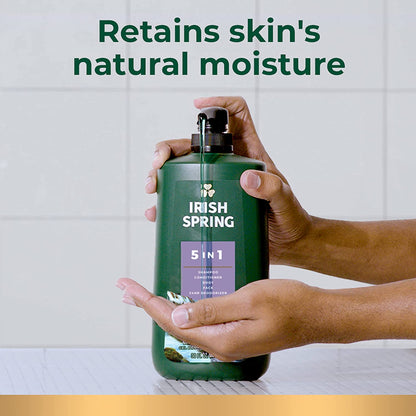 Irish Spring 5 in 1 Body Wash for Men, Men'S Body Wash, Smell Fresh and Clean for 24 Hours, Conditions and Cleans Body, Face, and Hair, Made with Biodegradable Ingredients, 30 Oz Pump