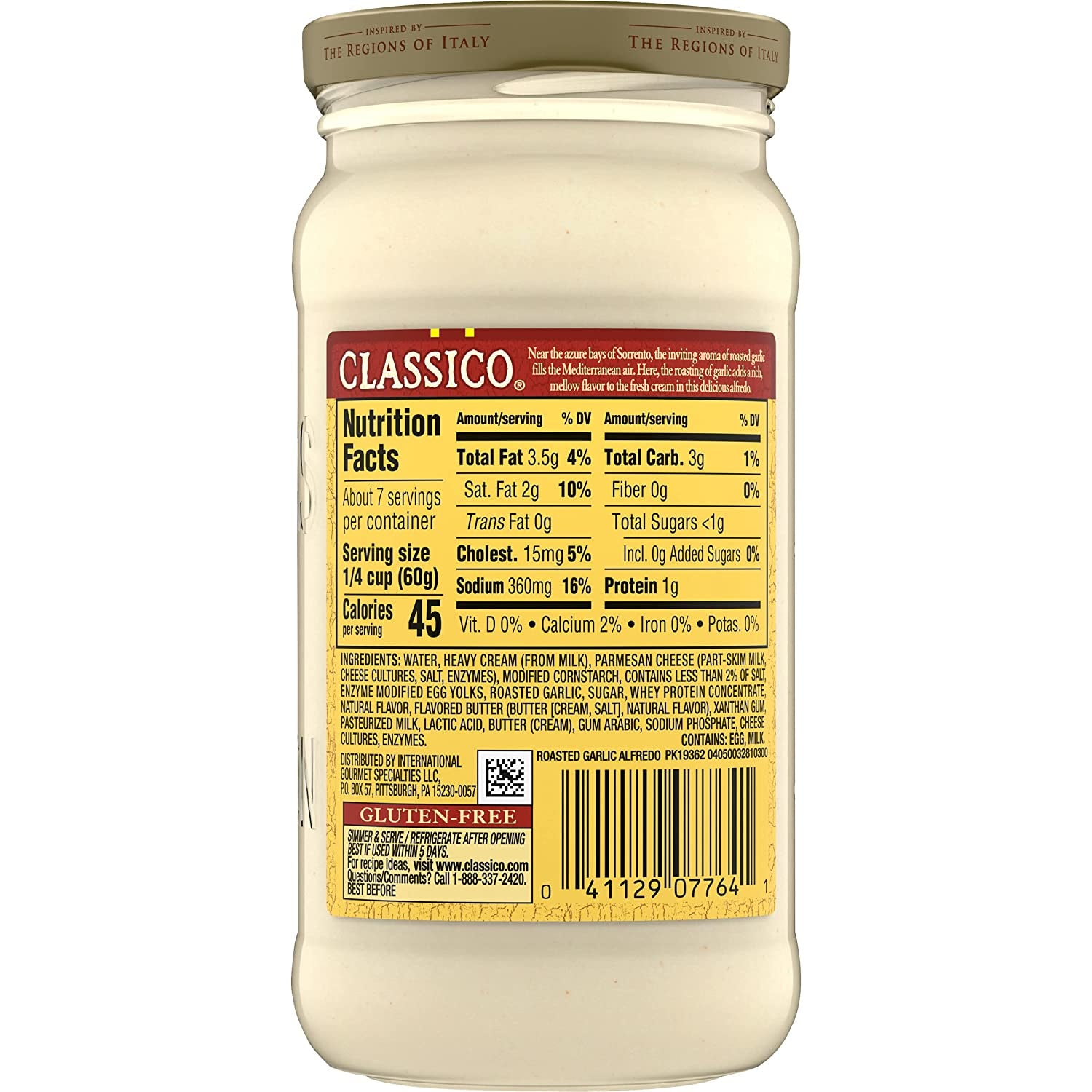 Classico Roasted Garlic Alfredo Pasta Sauce (15 Oz Jar)