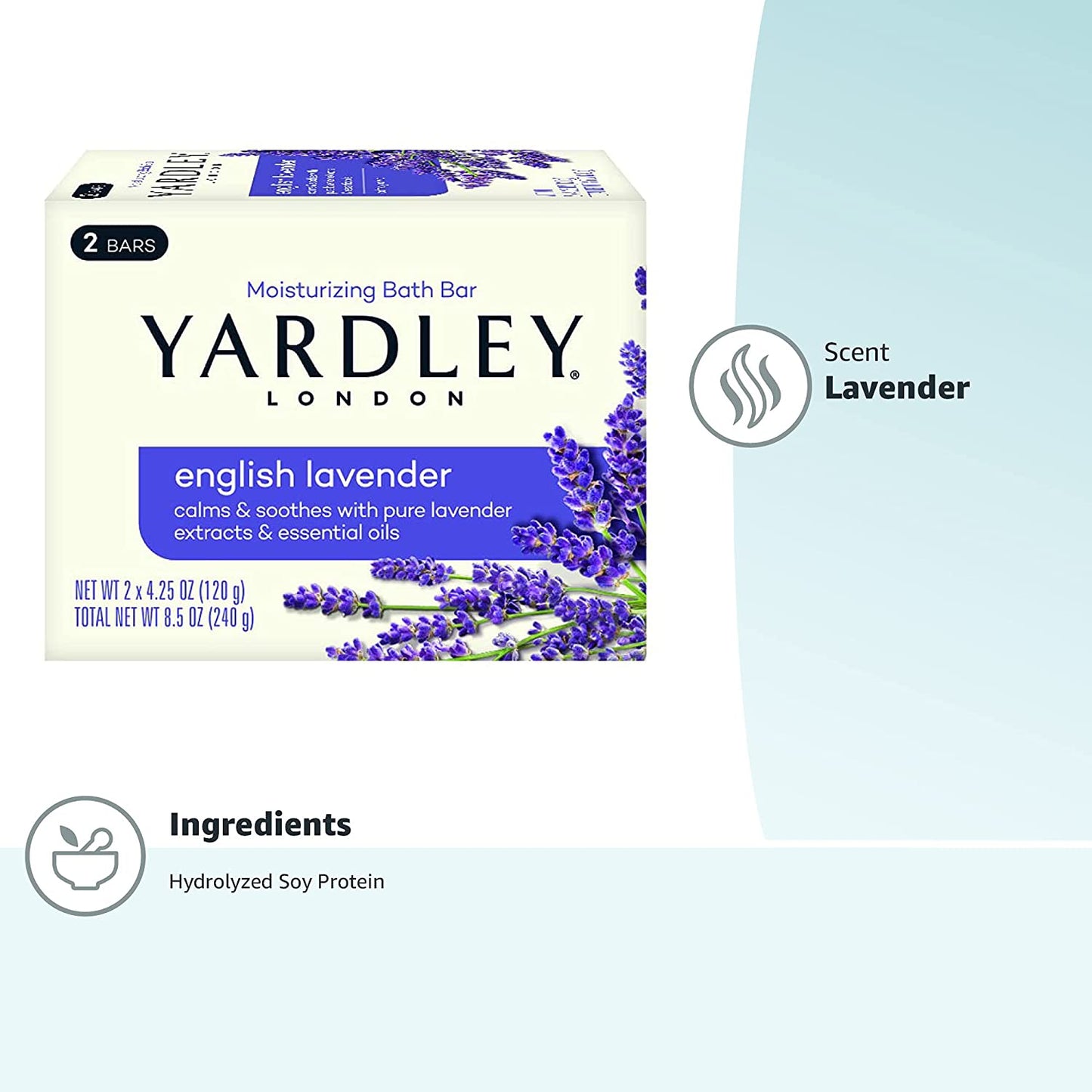 Yardley Bar Soap, English Lavender, 4.25 Ounce (Pack of 2)