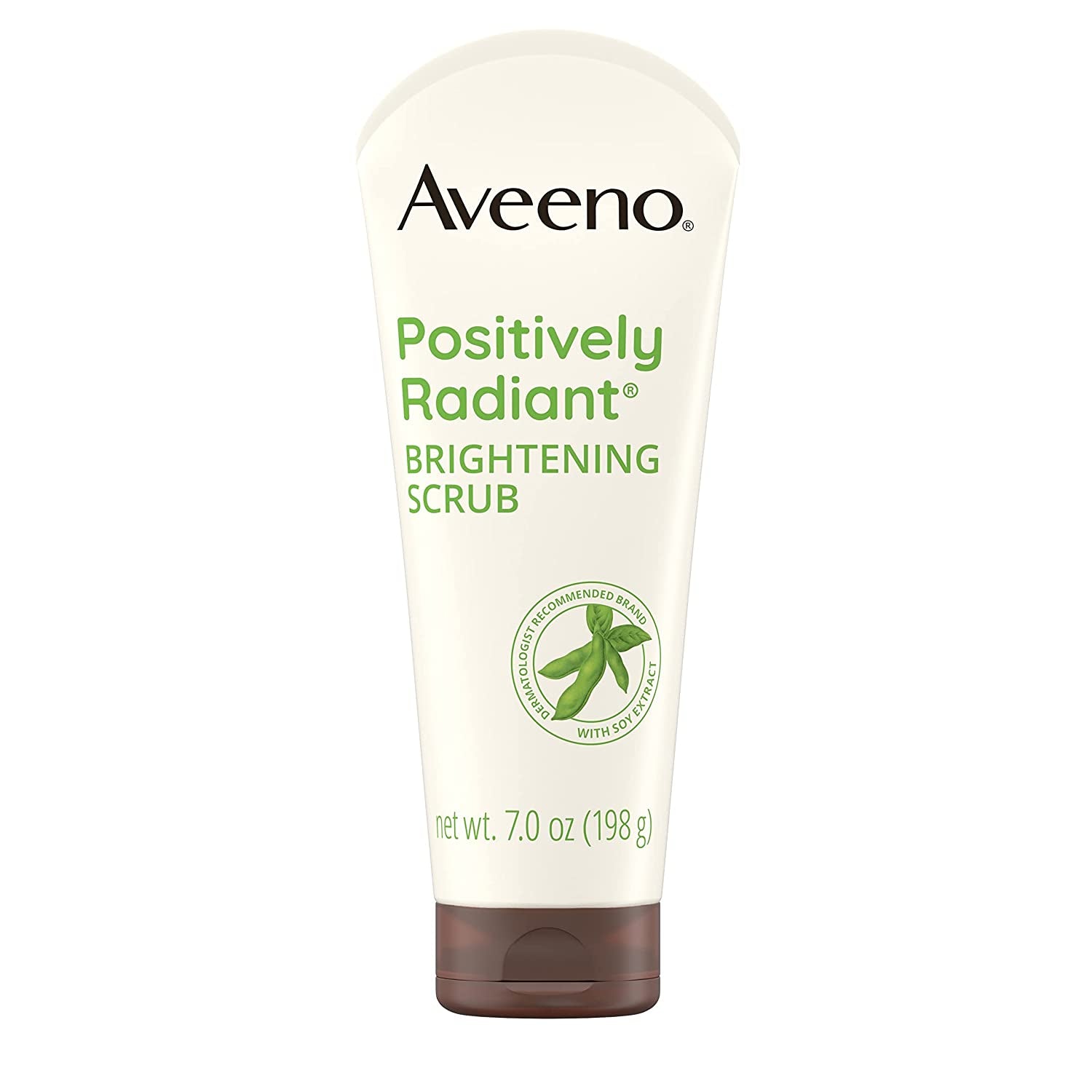 Aveeno Positively Radiant Skin Brightening Exfoliating Daily Facial Scrub, Moisture-Rich Soy Extract, Helps Improve Skin Tone & Texture, Oil-& Soap-Free, Hypoallergenic, 7 Oz