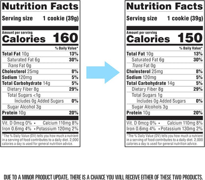 Atkins Double Chocolate Chip Protein Cookie, Protein Dessert, Rich in Fiber, 3G Net Carbs, 1G Sugar, Keto Friendly, 4 Count