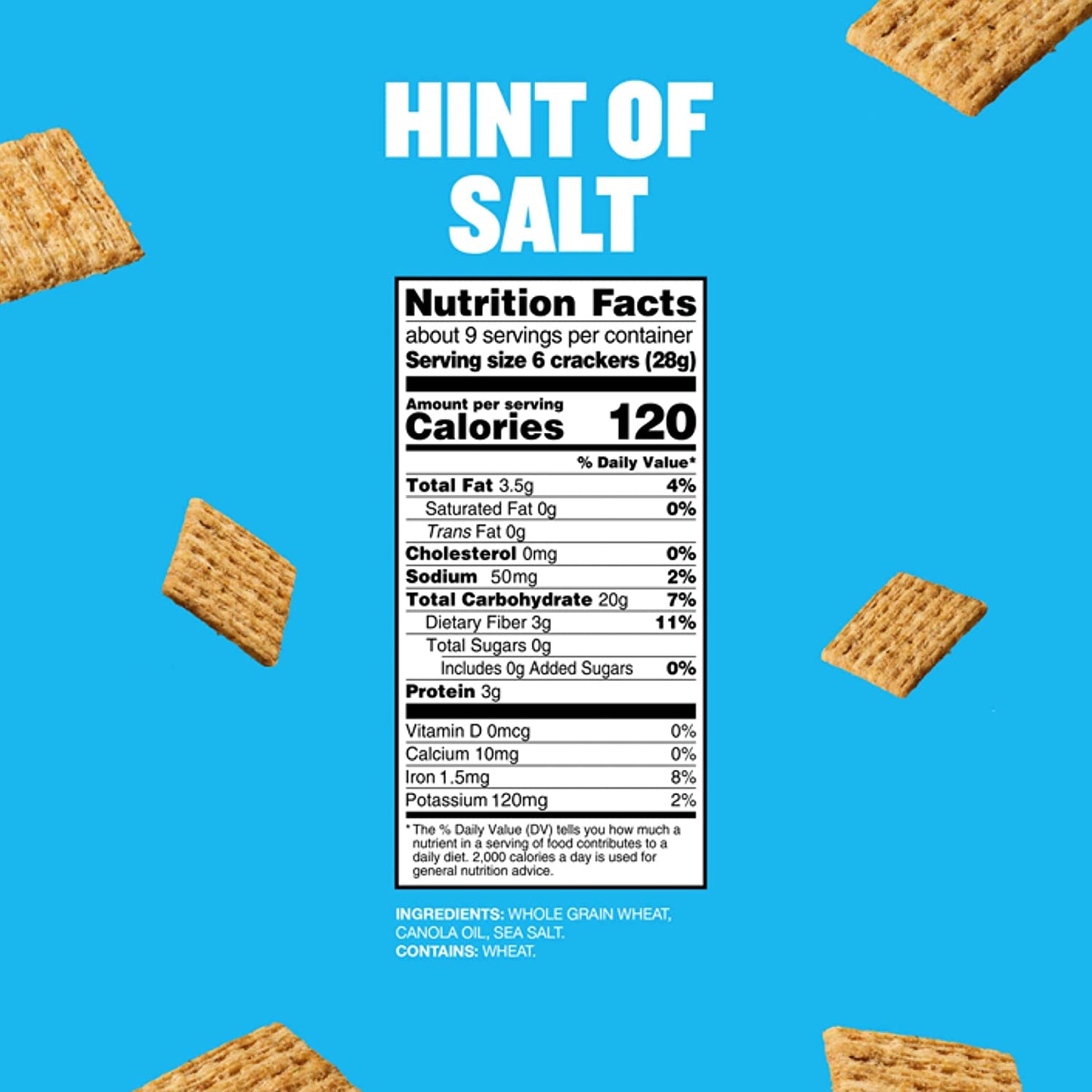 Triscuit Hint of Sea Salt Whole Grain Wheat Crackers, Vegan Crackers, 8.5 Oz