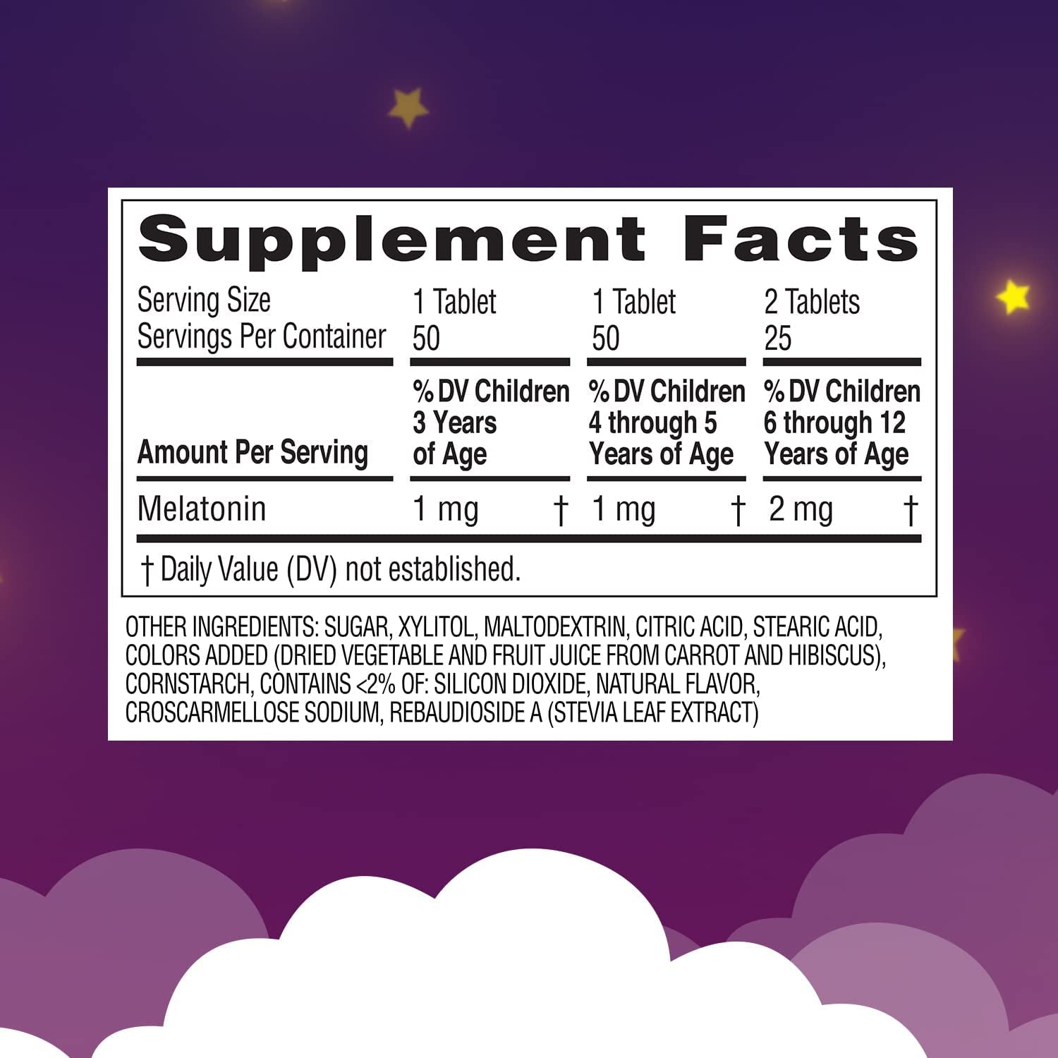 Zarbee'S Kids 1Mg Melatonin Chewable Tablet Drug-Free & Effective Sleep Supplement Easy to Take Natural Grape Flavor Tablets for Children Ages 3 and up 50 Count