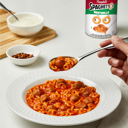 Spaghettios Canned Pasta with Meatballs, 15.6 Oz Can (Pack of 12)