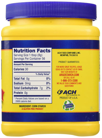 Argo 100% Pure Corn Starch, 16 Oz, Pack of 2