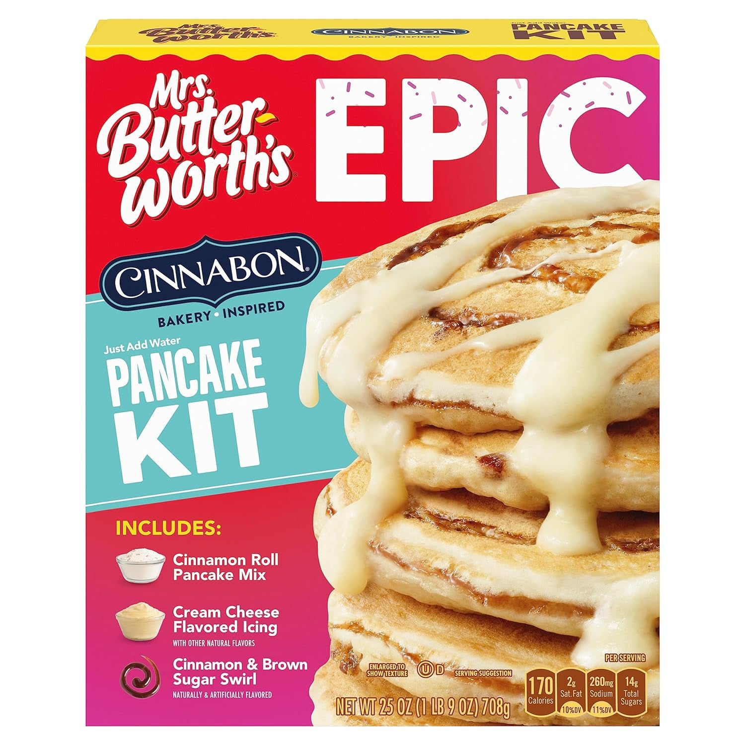 Mrs. Butterworth'S Epic Cinnabon Bakery Inspired Pancake Kit, 25 Oz.