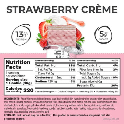 Power Crunch Protein Wafer Bars, High Protein Snacks with Delicious Taste, Strawberry Crème, 1.4 Ounce (12 Count)