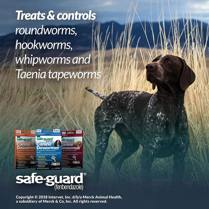 Safe-Guard (Fenbendazole) Canine Dewormer for Dogs, 4Gm Pouch (Ea. Pouch Treats 40Lbs.)